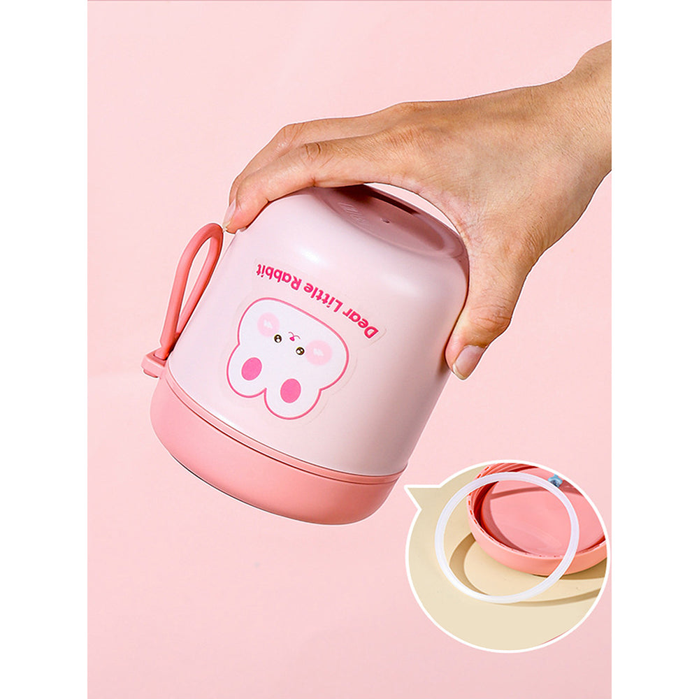 Little Surprise Box Pink Rabbit, Stainless Steel Soup Box /Tiffin with Insulated Vertical Tiffin Bag with detachable Spoon for Kids and Adults.