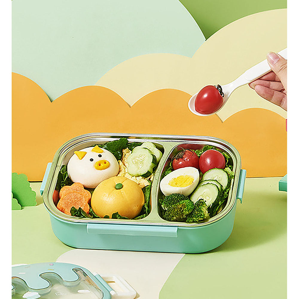 Little Surprise Box Teal Icecream Drip Big Size Stainless Steel Lunch Box with  for Kids & Adults, 1300ml