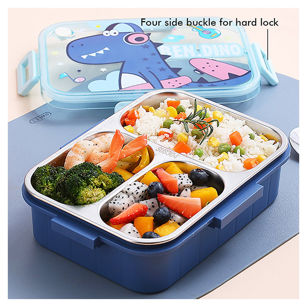 Little Surprise Box Tiffin Combo 5 pcs set, Smal Dino Astro Lunch Box , Insulated Lunch Bag & Water Bottle  chopsticks & spoon Combo Set of 5 for Kids