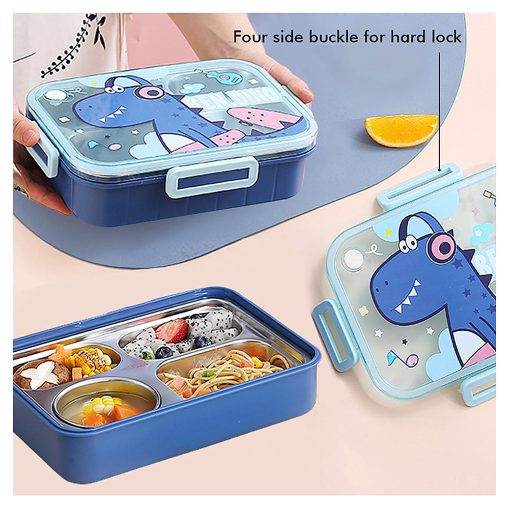 Little Surprise Box Tiffin Combo 5 Pcs Set, Big Dino Astro Lunch Box ,Insulated Lunch Bag & Water Bottle, Chopsticks & Spoon Combo Set Of 5 For Kids