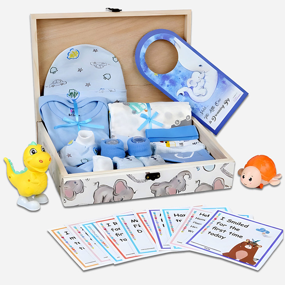 Little Surprise Box Newborn Little Prince Pinewood Gift Hamper Box Set (Blue)