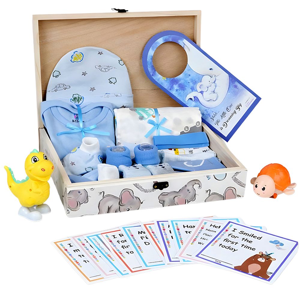 Little Surprise Box Newborn Little Prince Pinewood Gift Hamper Box Set (Blue)