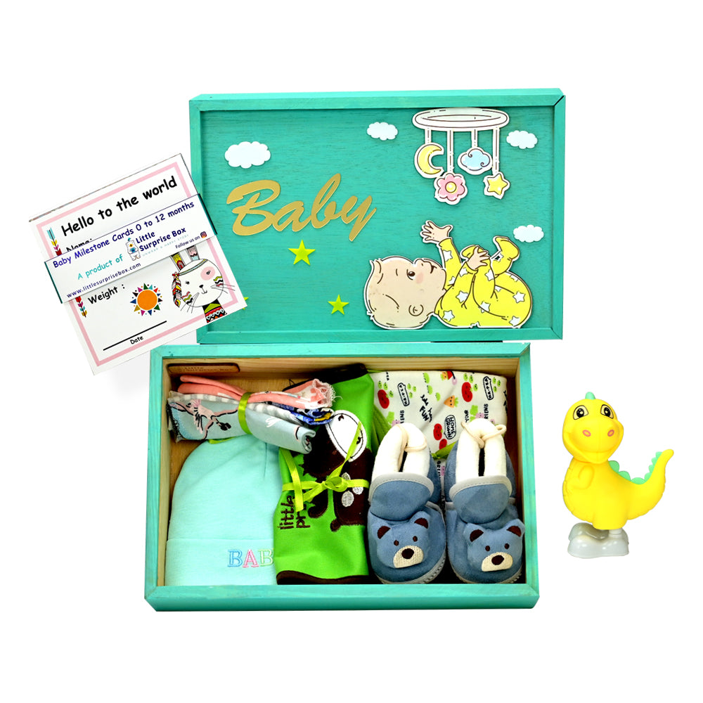 Little Surprise Box - Green Twinkle Star Newborn Hamper Gift Set