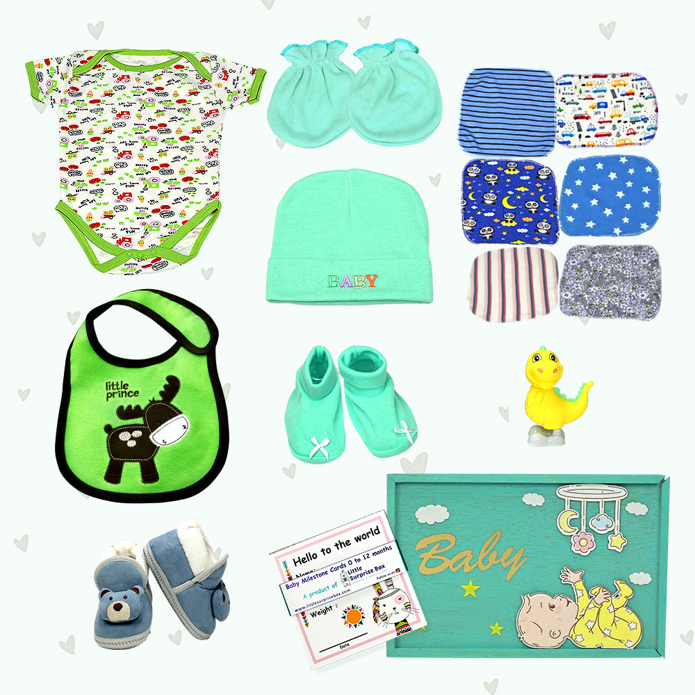 Little Surprise Box - Green Twinkle Star Newborn Hamper Gift Set