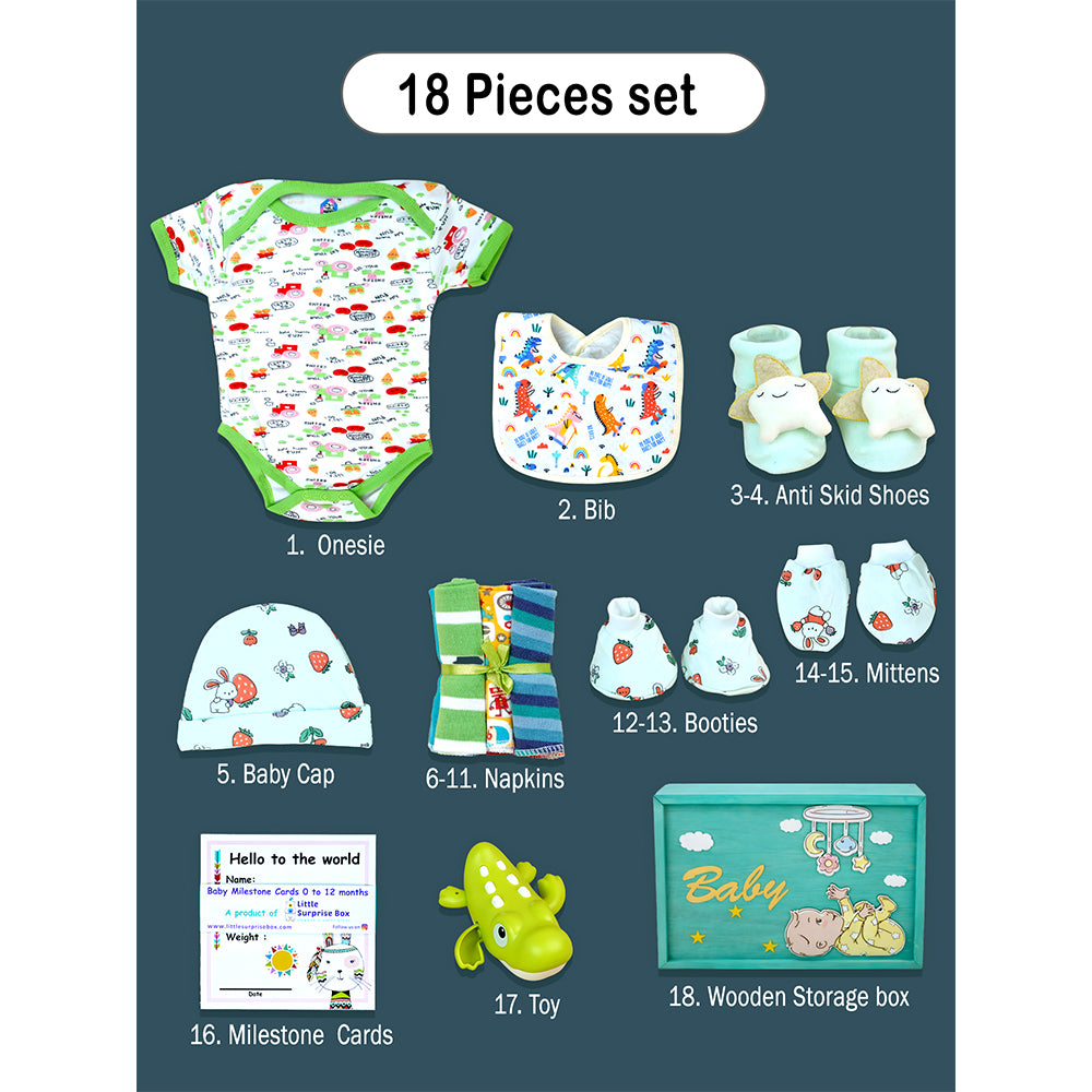 Little Surprise Box - Green Twinkle Star Newborn Hamper Gift Set