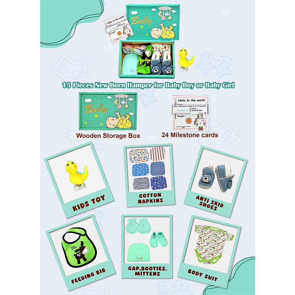 Little Surprise Box - Green Twinkle Star Newborn Hamper Gift Set