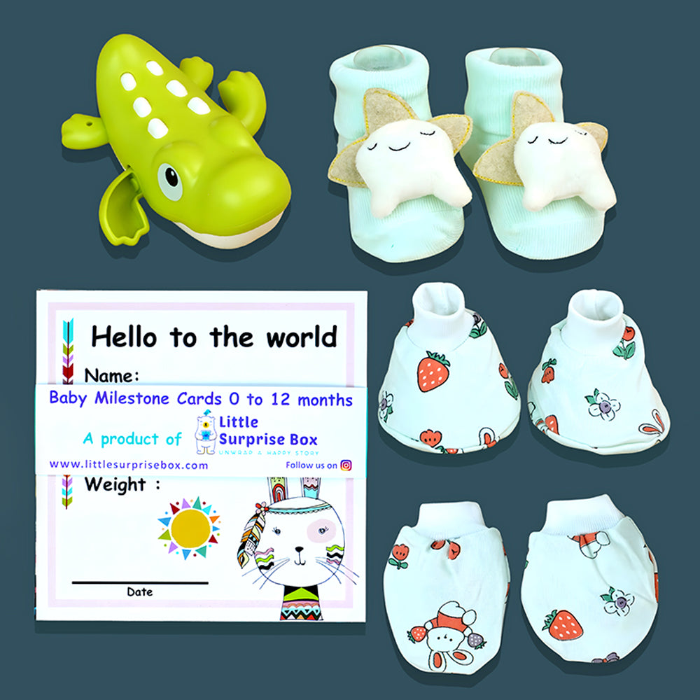 Little Surprise Box - Green Twinkle Star Newborn Hamper Gift Set