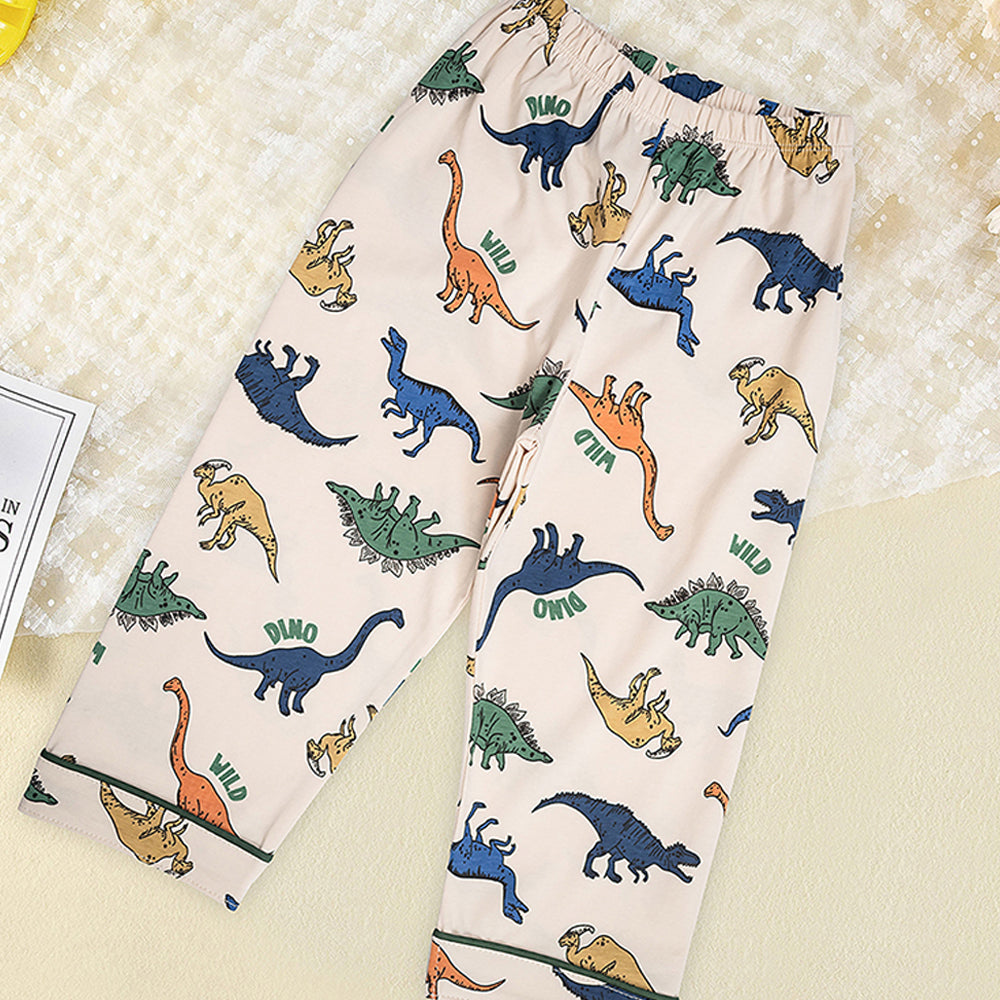 Little Surprise Box All Over Dino Print Soft Cotton Kids Nightsuit