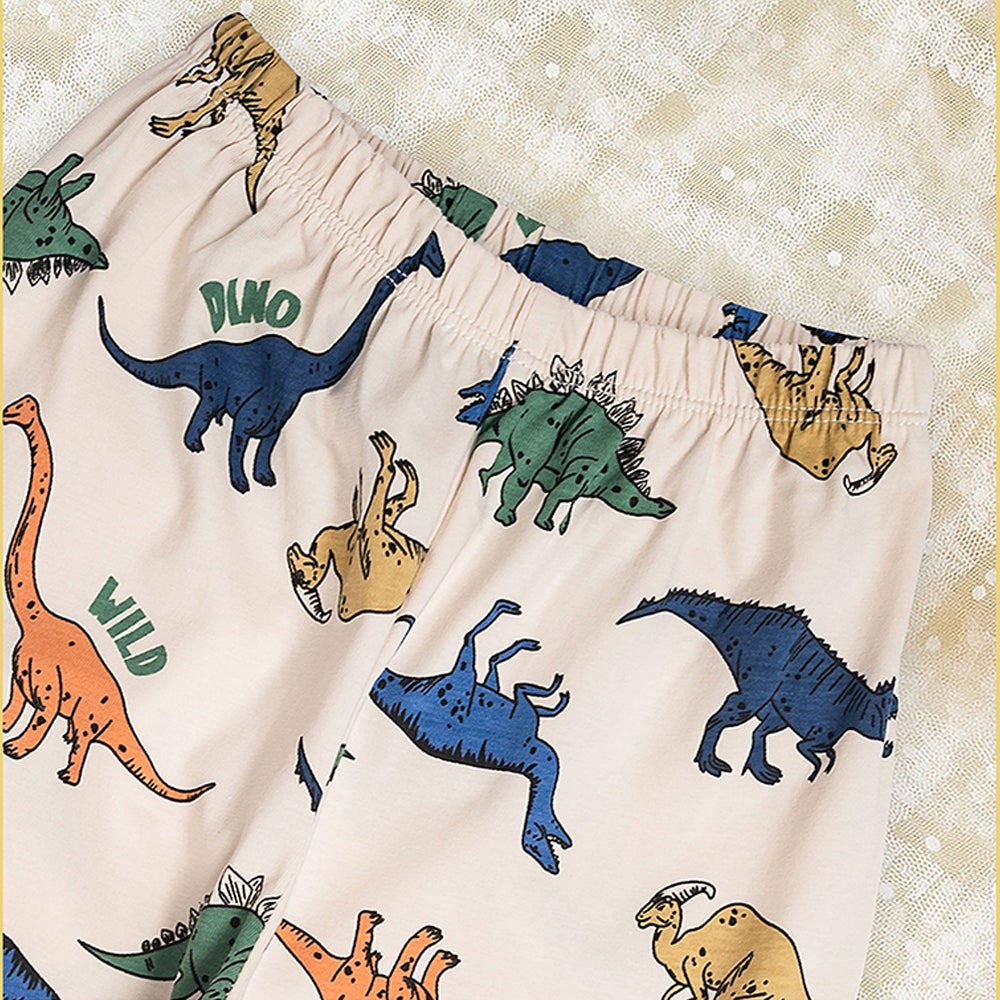 Little Surprise Box All Over Dino Print Soft Cotton Kids Nightsuit