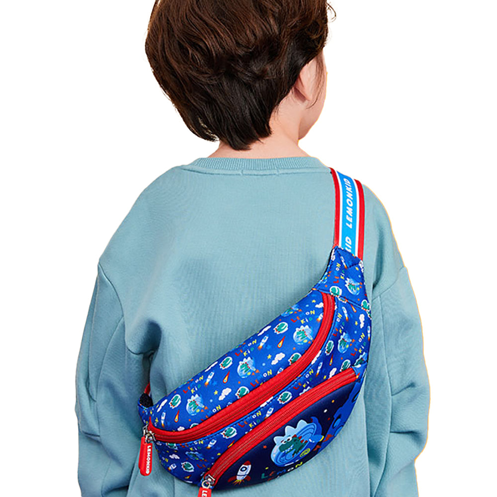 Little Surprise Box Space Blue Dinosaurs Cross-Body/ Fanny pack Hip Pouch For Kids