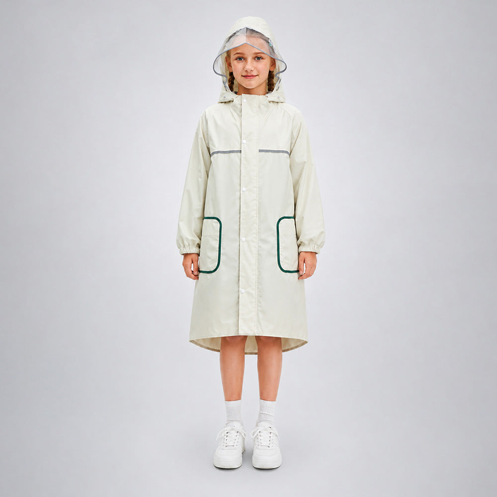 Pocket Patch long Length Raincoat for Kids & Teens