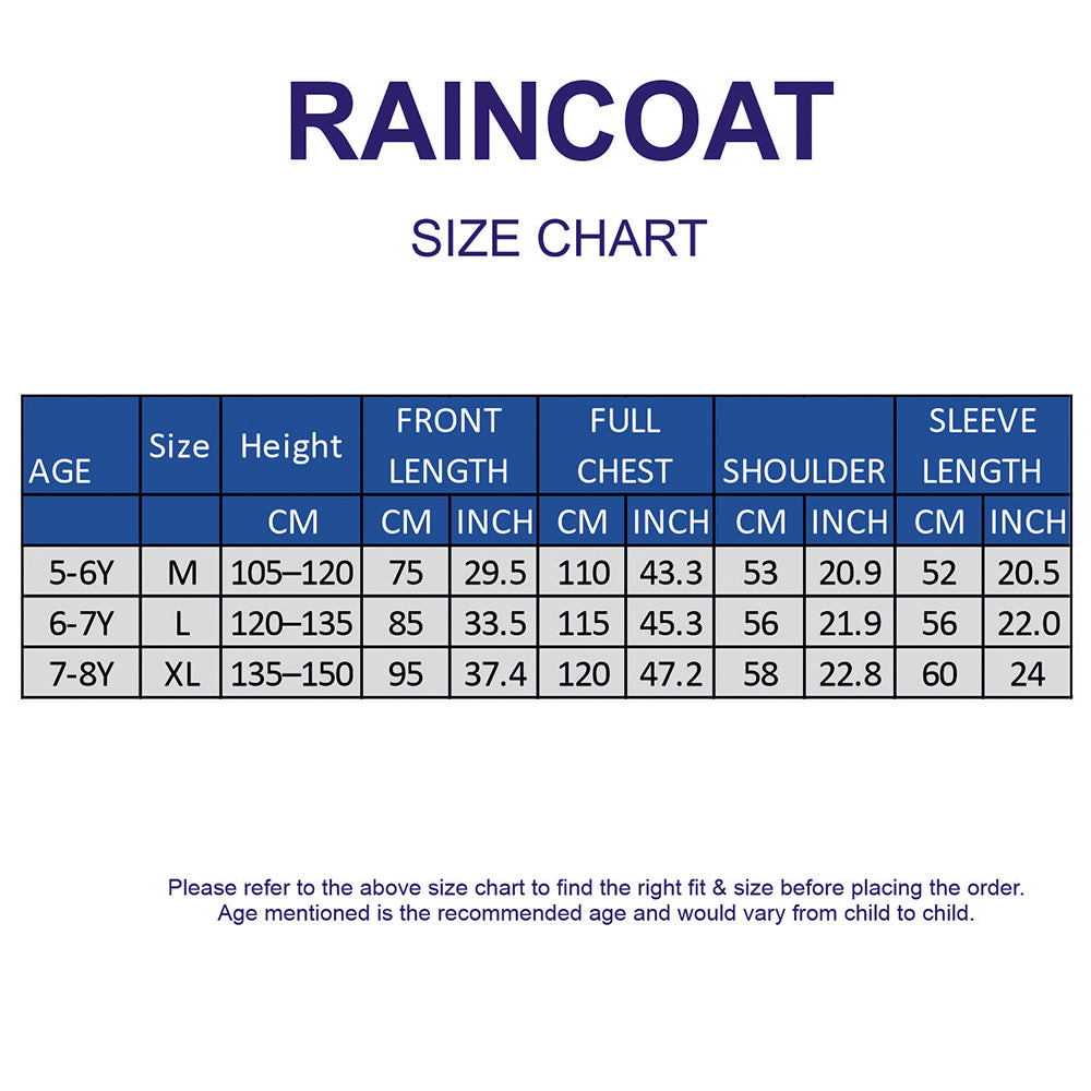 Pocket Patch long Length Raincoat for Kids & Teens