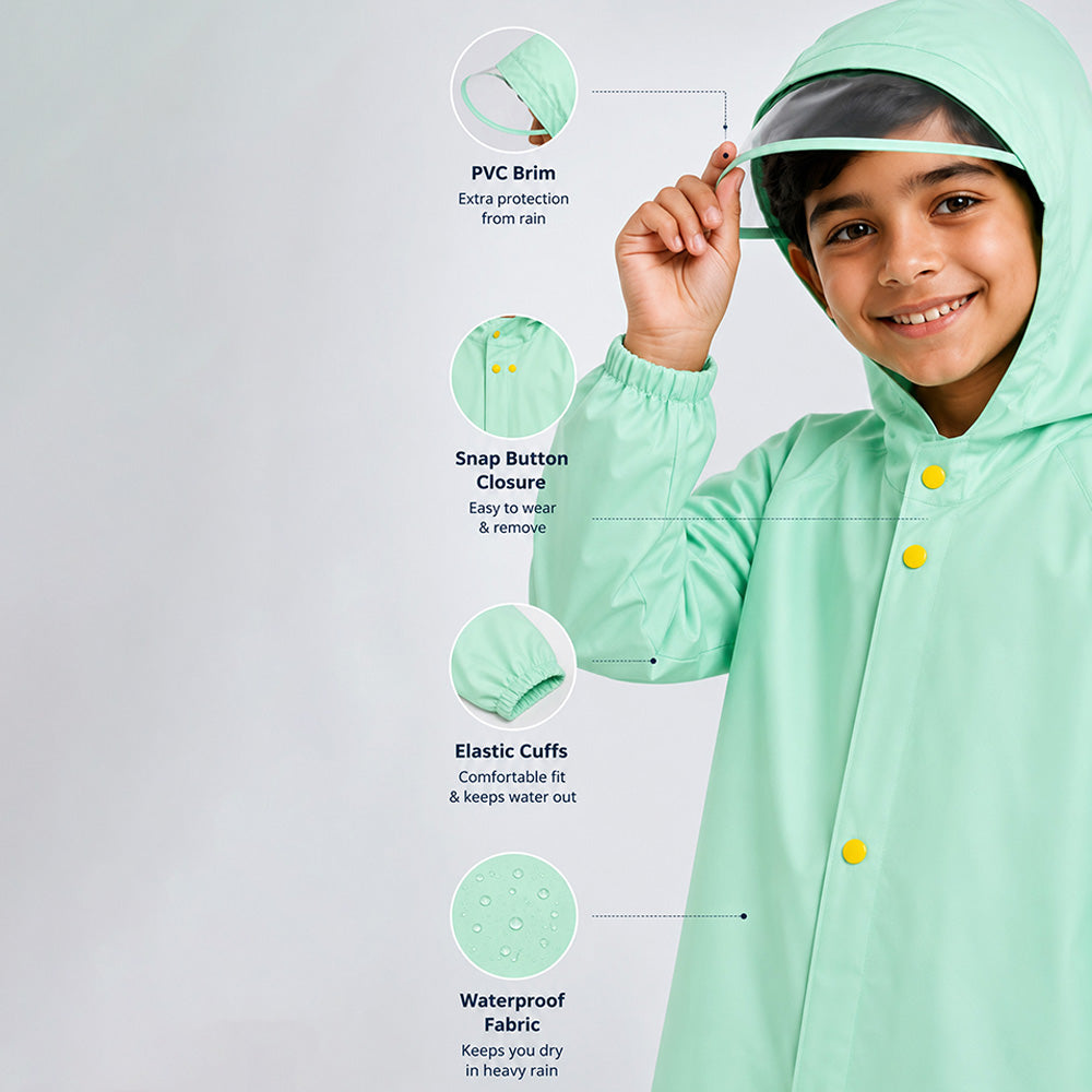 Giraffe Knee Length Raincoat for Kids