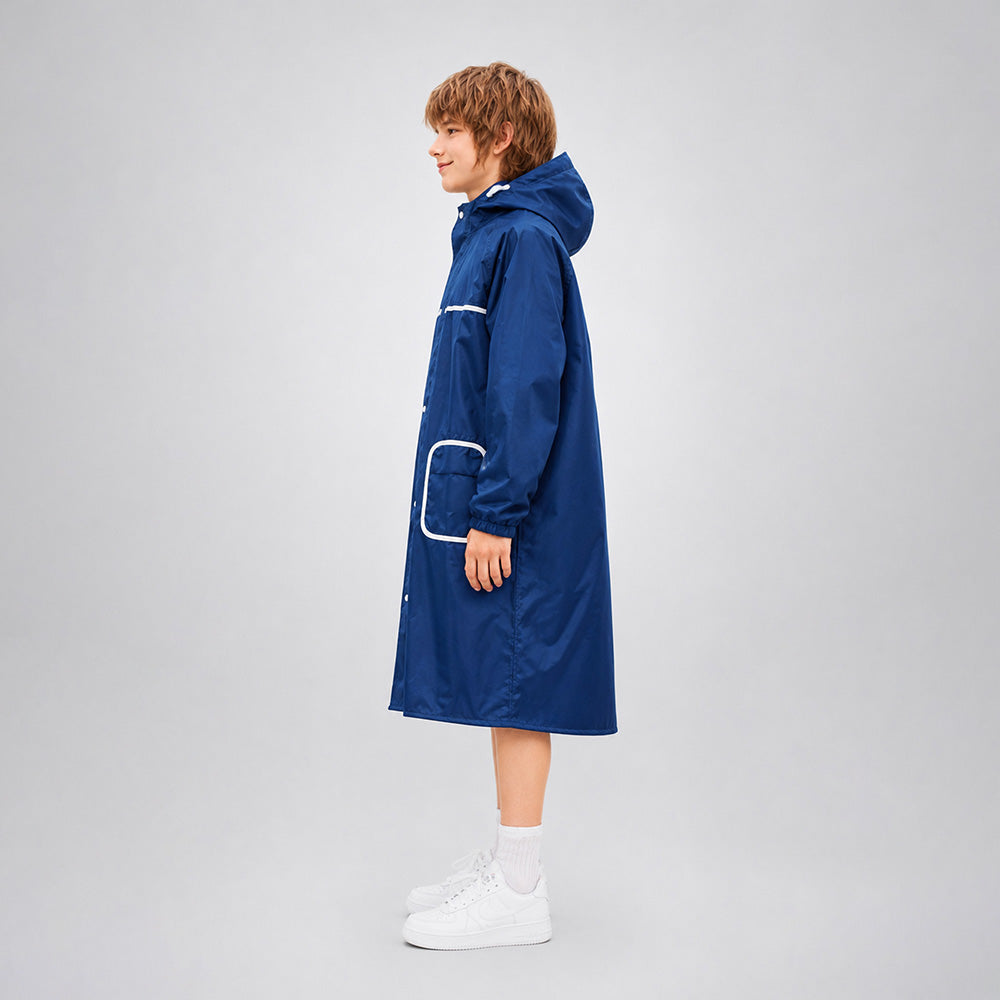Pocket Patch long Length Raincoat for Kids & Teens