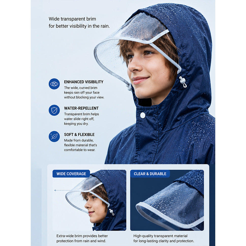 Pocket Patch long Length Raincoat for Kids & Teens