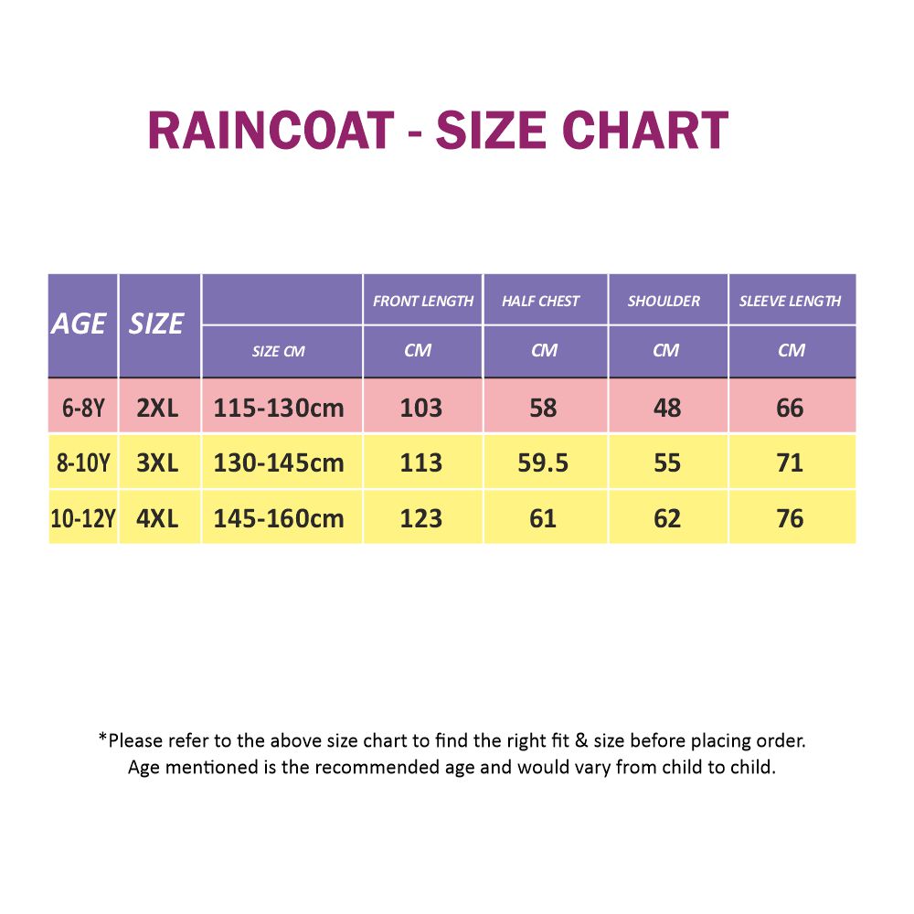 Orange & Cream Dual Color Long Style Raincoat For Kids