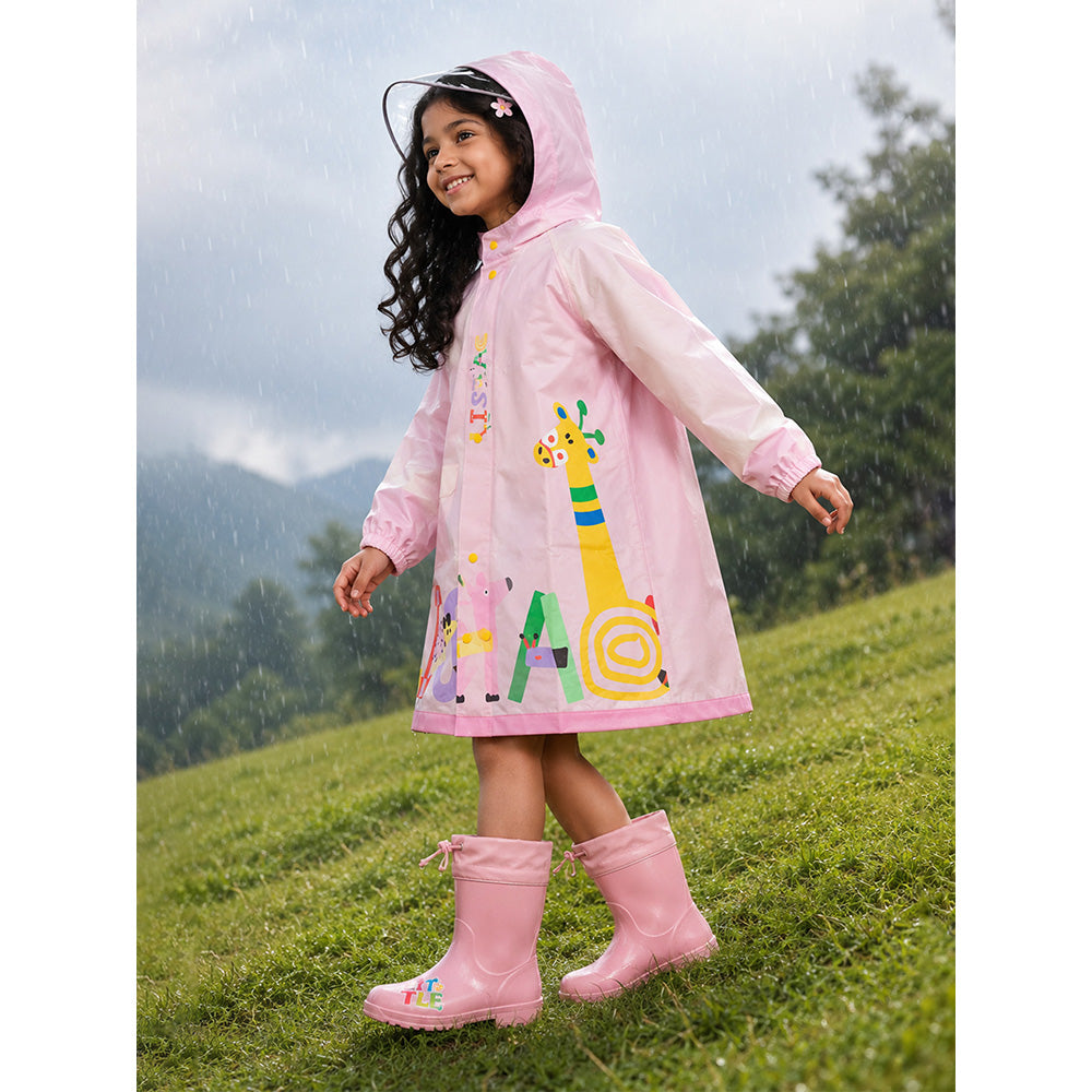 Giraffe Knee Length Raincoat for Kids
