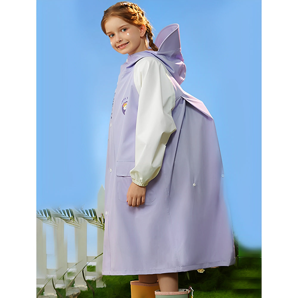 Little Surprise Box, Purple Uni Cap Style Knee length Raincoat for Kids & Teens