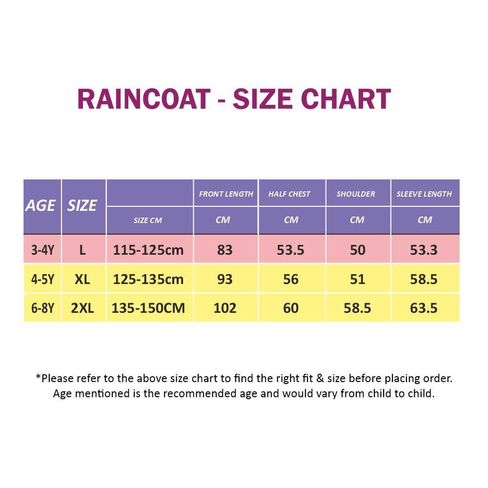 Red Bordered Cobalt Blue Space Theme Long Style Raincoat for Kids