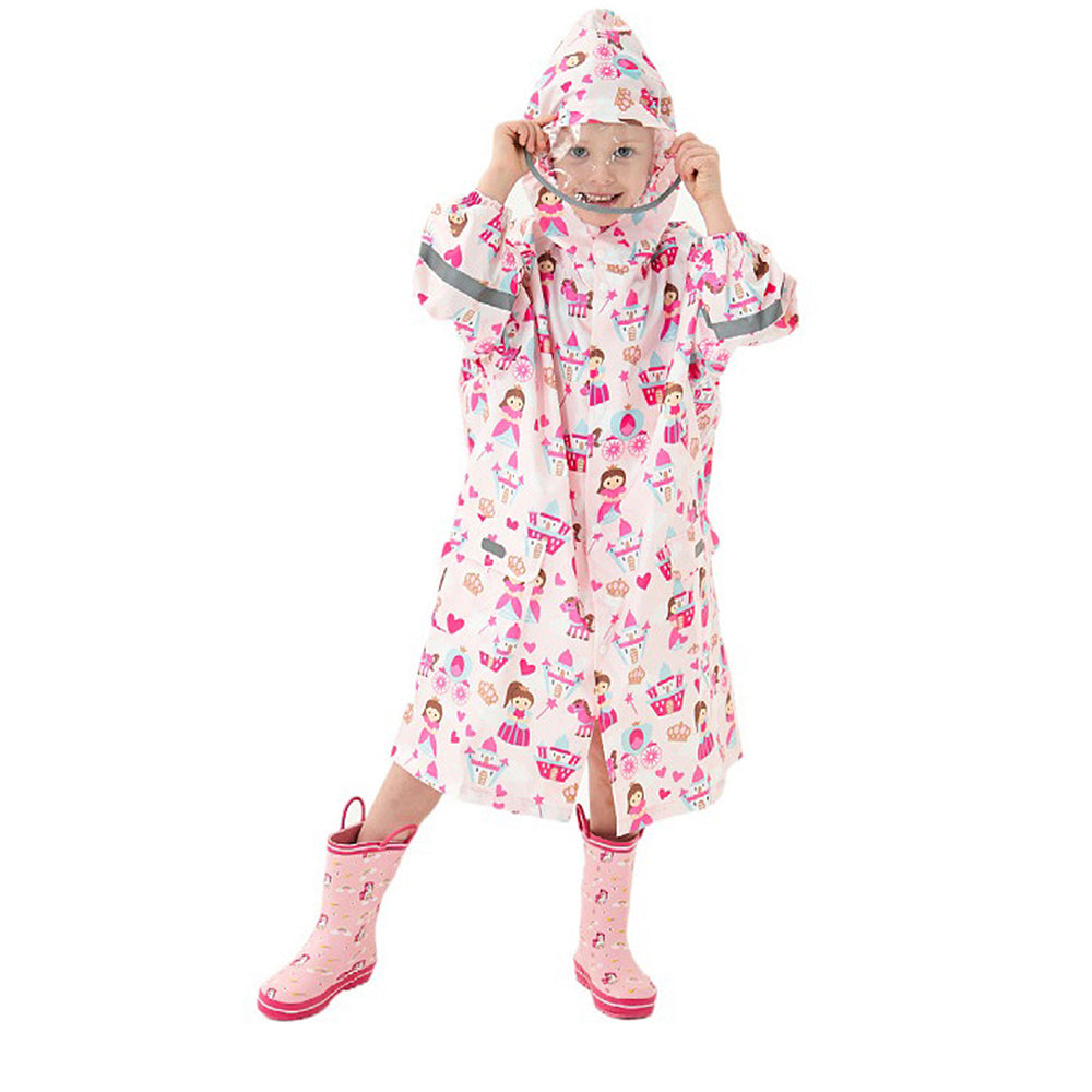 Little Surprise Box, Magical Princess Theme, Knee Length Raincoat for Kids