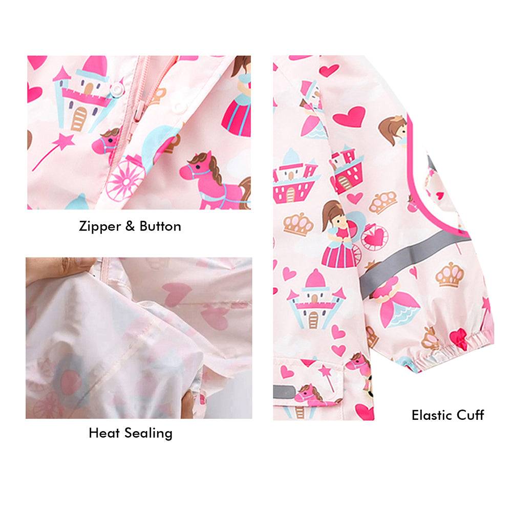 Little Surprise Box, Magical Princess Theme, Knee Length Raincoat for Kids