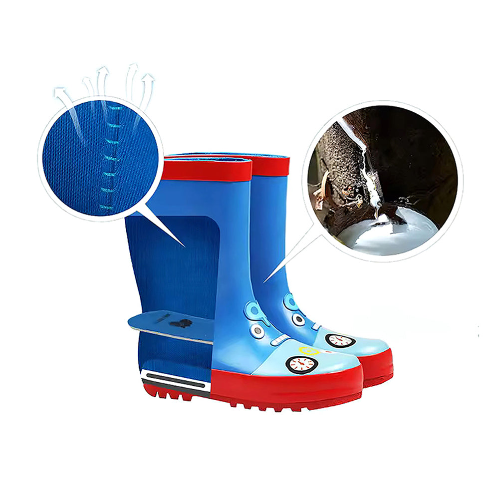 Little Surprise Box Mr. Nutty Robot Flexible Rubber Rain Gumboots for Toddlers and Kids