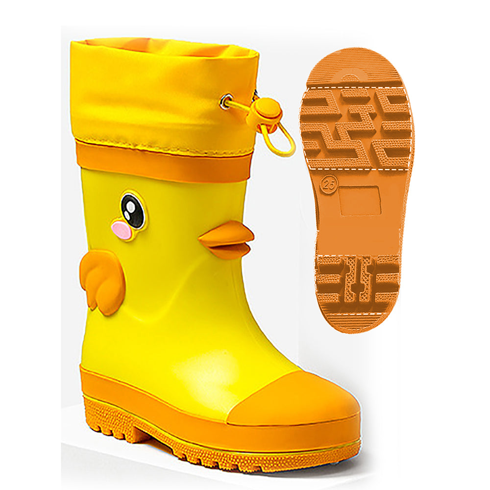 Little Surprise Box Mr. Daffy Quackhead Flexible Rubber Rain Gumboots for Toddlers and Kids