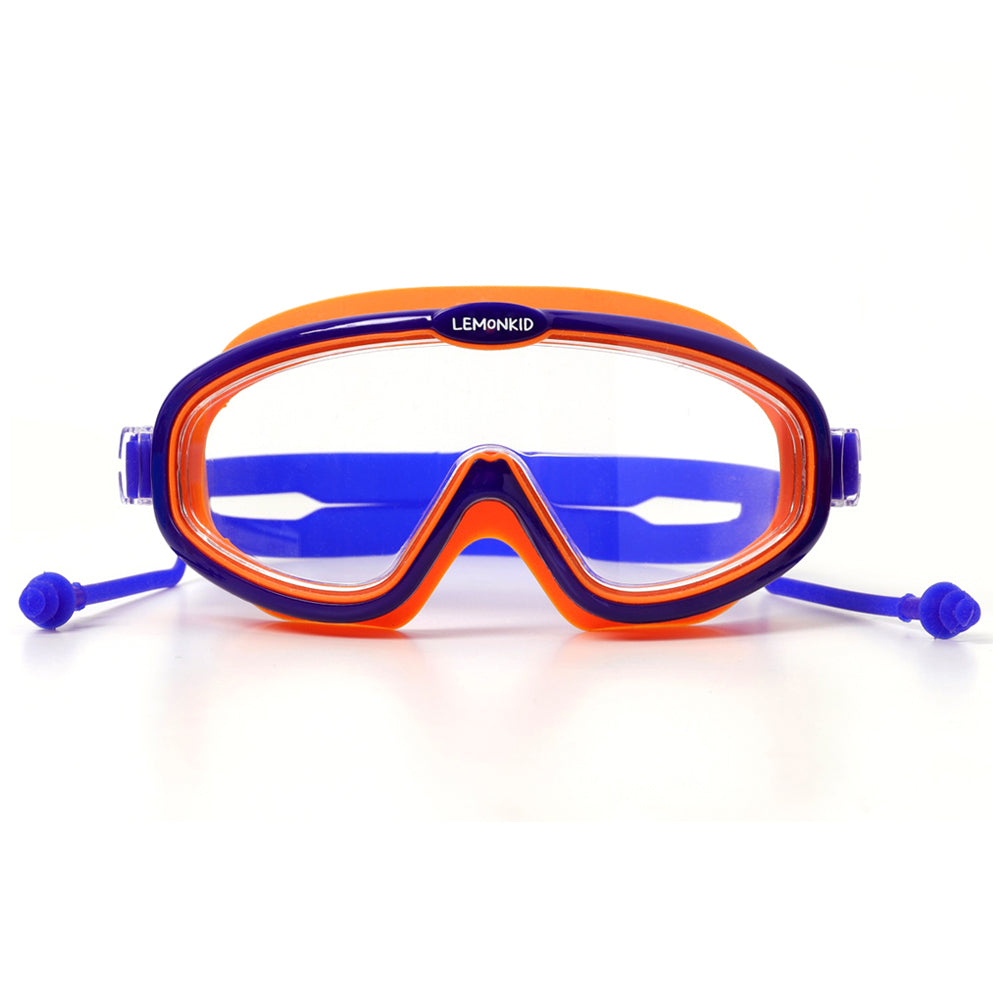 Blue Orange two border Anti Fog UV Protection Leakproof Design Swim Goggles for Kids,4yrs  - 10yrs