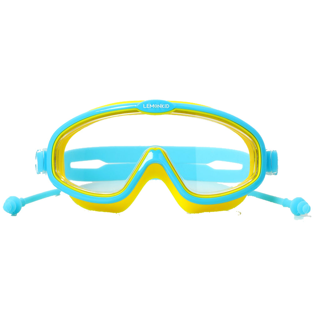 Blue Yellow two border Anti Fog UV Protection Leakproof Design Swim Goggles for Kids,4yrs  - 10yrs