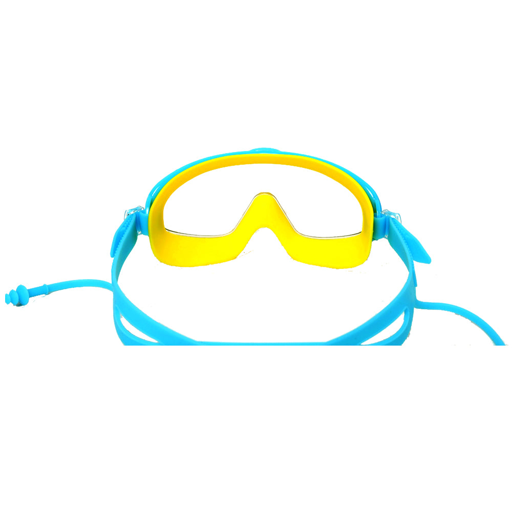 Blue Yellow two border Anti Fog UV Protection Leakproof Design Swim Goggles for Kids,4yrs  - 10yrs