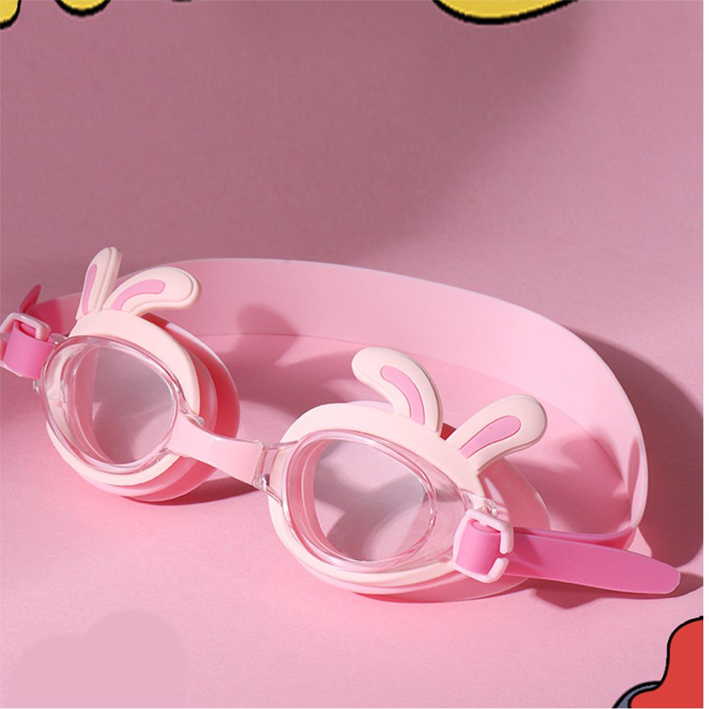 3d Bunny Ears Anti Fog UV Protection Leakproof Design Swim Goggles for Kids, 3yrs  - 8yrs