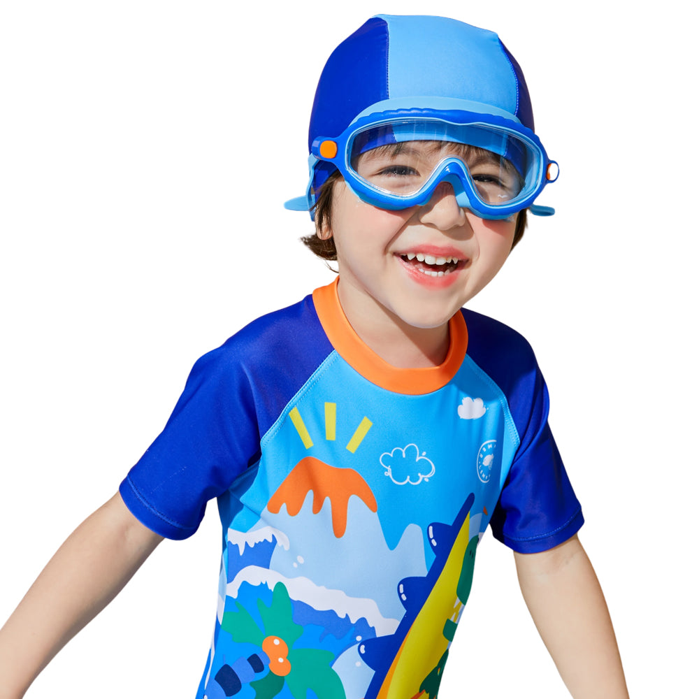 Blue & Orange Bubble Anti Fog UV Protection Leakproof Design Swim Goggles for Kids,4yrs  - 10yrs