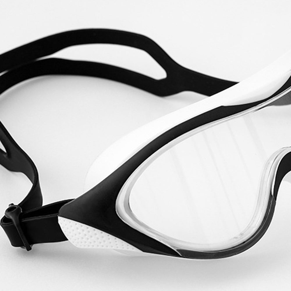 Black Big Frame UV protected Anti-Fog Unisex Swimming Goggles For Kids.