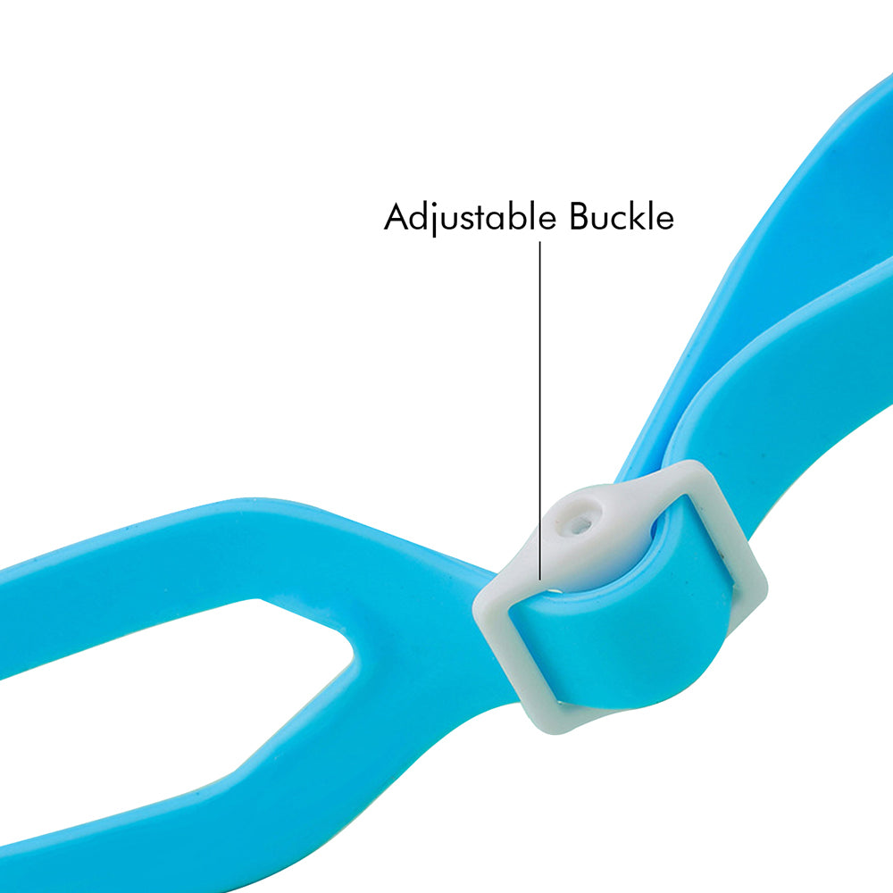 Blue Big Frame UV Protected Anti-Fog Unisex Swimming Goggles For Kids.