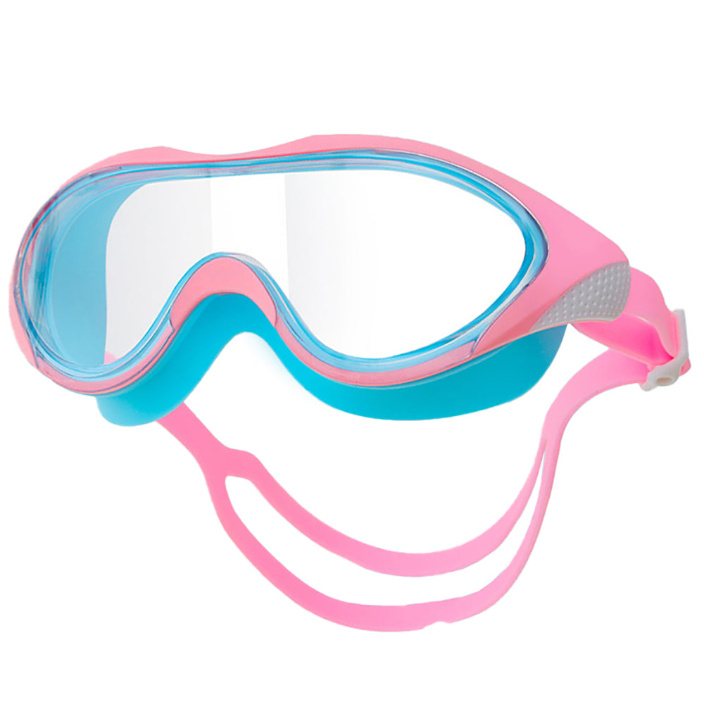 Blue & Pink Big Frame UV Protected Anti-Fog Unisex Swimming Goggles For Kids.