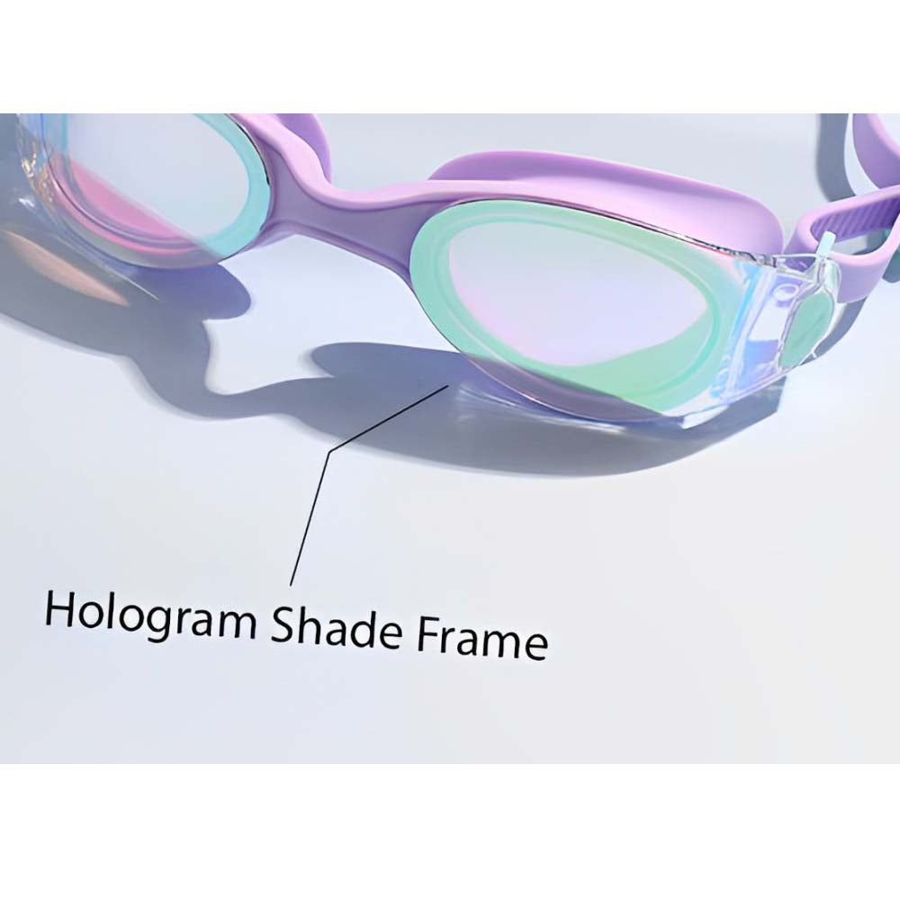 Little Surprise Box, Purple Hologram UV protected Unisex Swimming Goggles for Kids and Teens