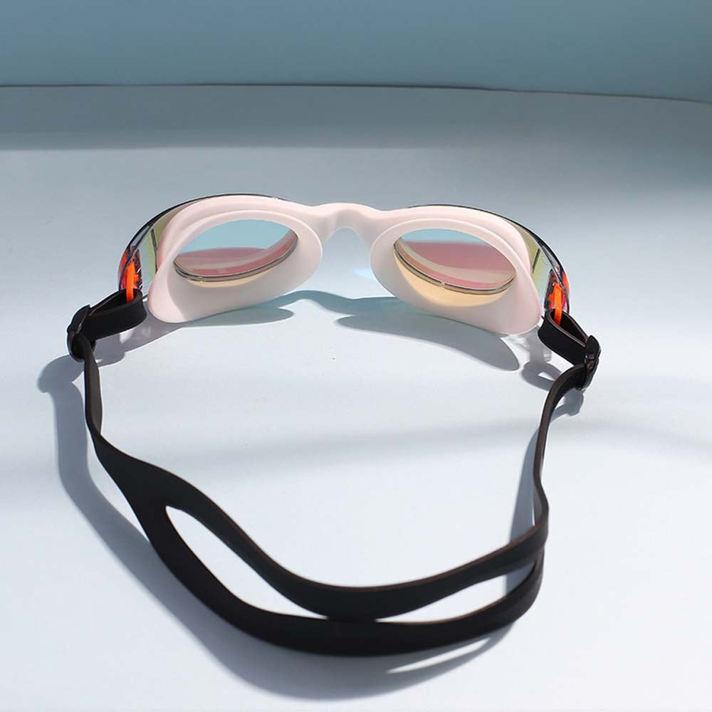 Little Surprise Box, White & Orange  Hologram UV protected Unisex Swimming Goggles for Kids and Teens