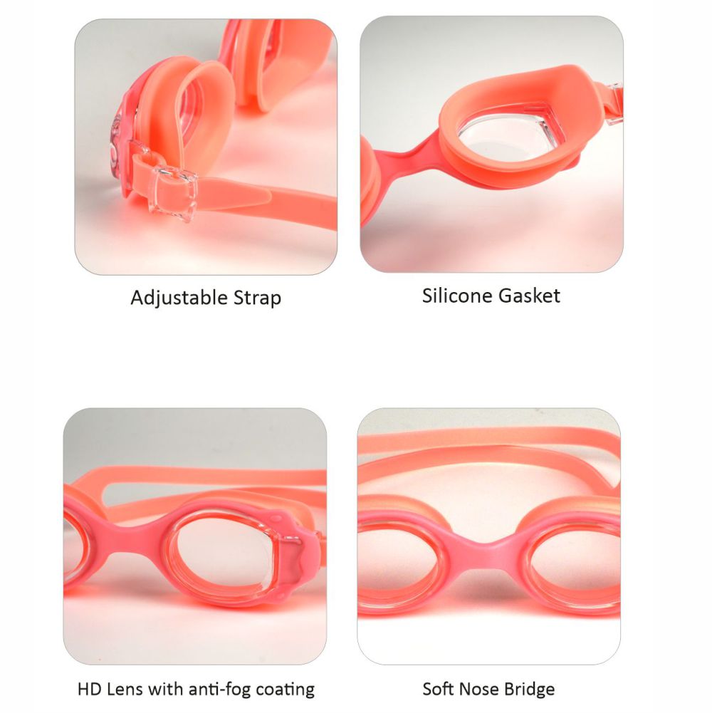 Junior All Pink Anti Fog UV Protection Leakproof Design Swim Goggles for Kids, 3 years - 8 years