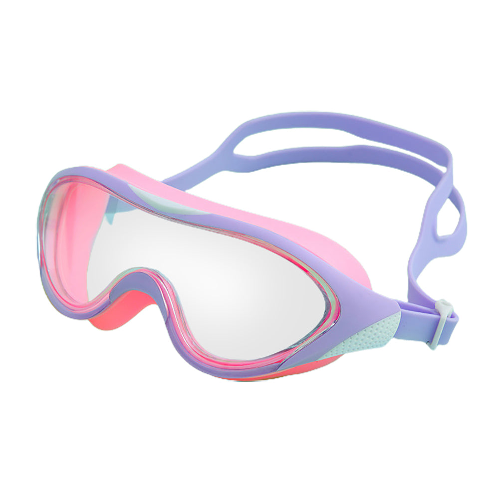Pink Big Frame UV Protected Anti-Fog Unisex Swimming Goggles For Kids.