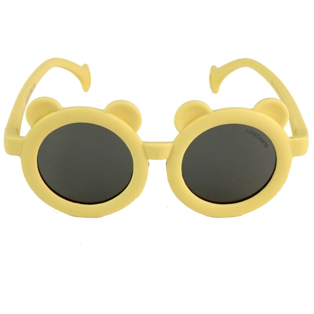 2d Ear Yellow Frame Anti Ultraviolet Unisex Sunglasses for Toddlers with Satin Storage Pouch