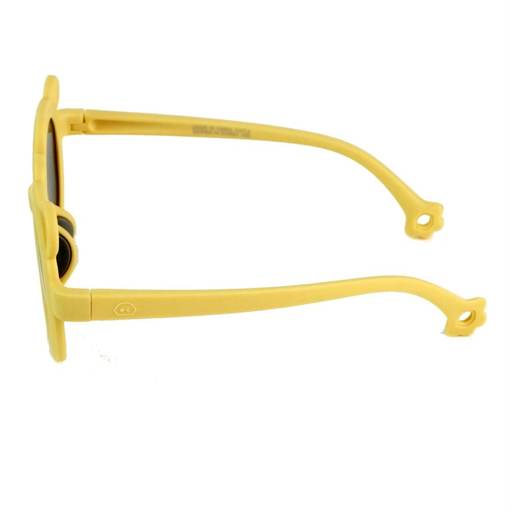 2d Ear Yellow Frame Anti Ultraviolet Unisex Sunglasses for Toddlers with Satin Storage Pouch