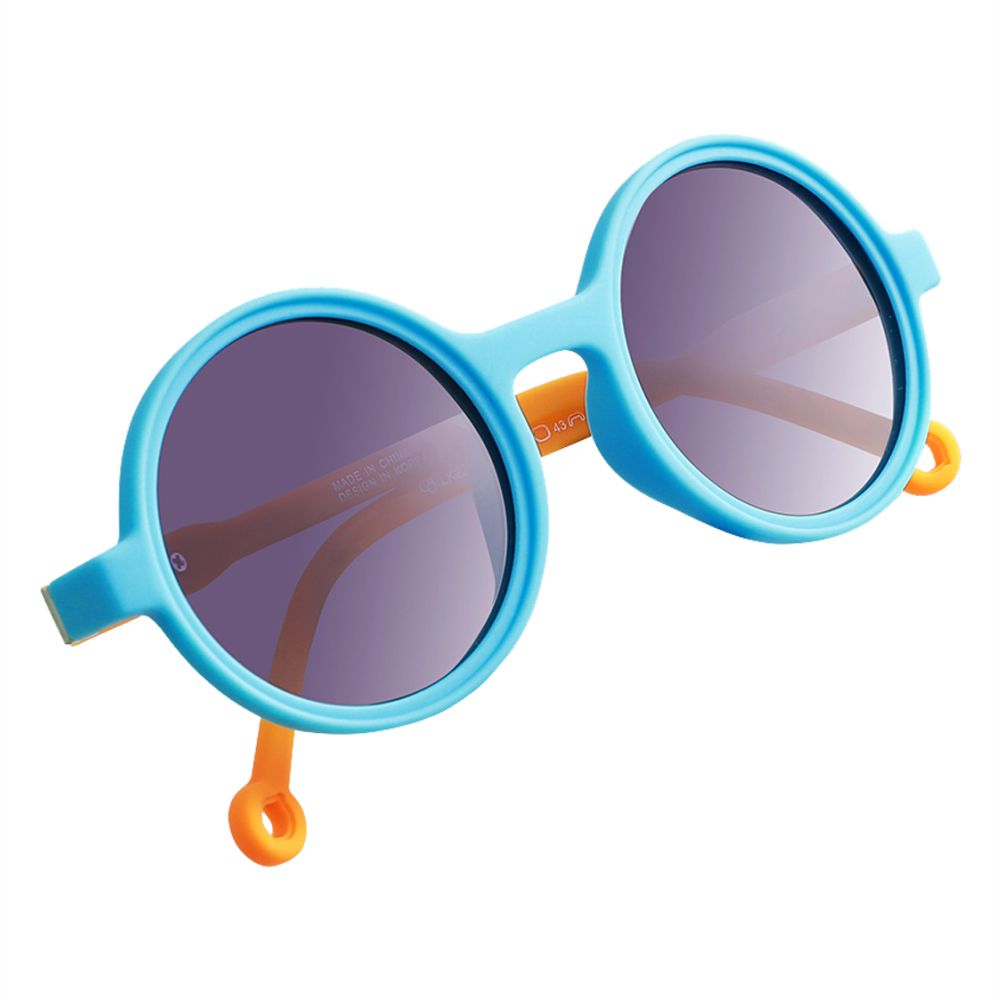 Blue Frame with Orange Arms, Anti Ultraviolet Unisex Sunglasses for Toddlers with Hardcase Storage