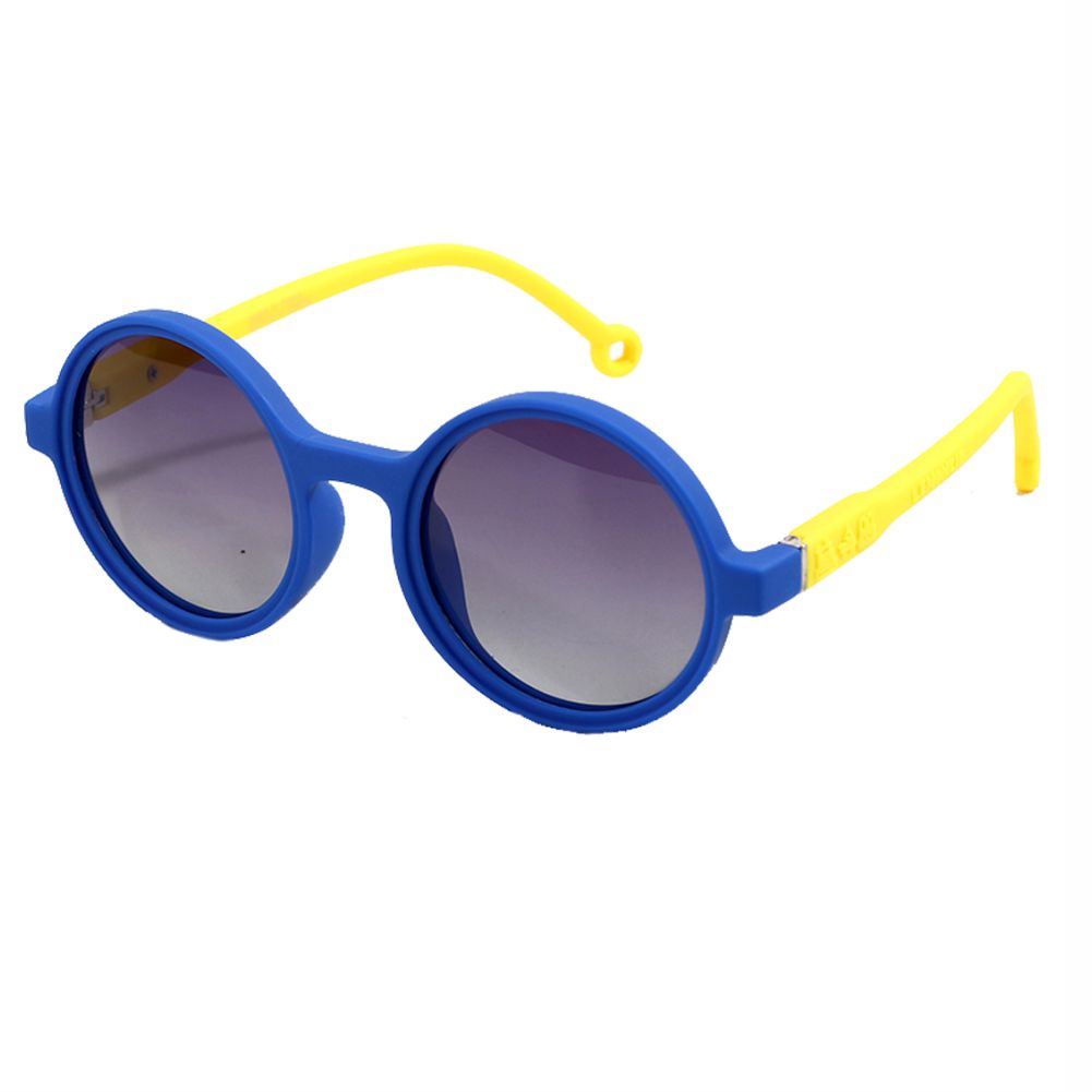 Blue Frame with Yellow Arms, Anti Ultraviolet Unisex Sunglasses for Toddlers with Hardcase Storage