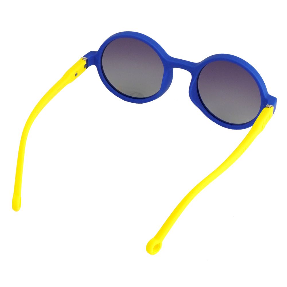 Blue Frame with Yellow Arms, Anti Ultraviolet Unisex Sunglasses for Toddlers with Hardcase Storage