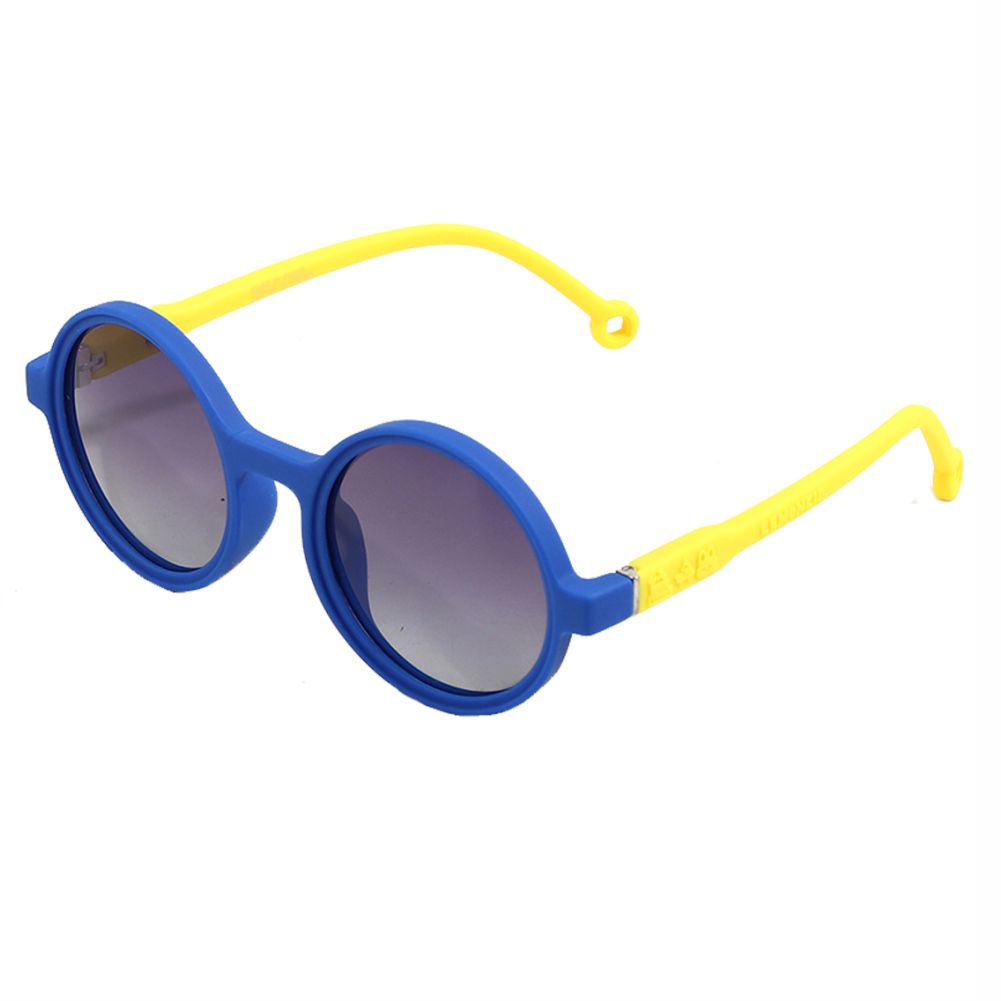 Blue Frame with Yellow Arms, Anti Ultraviolet Unisex Sunglasses for Toddlers with Hardcase Storage