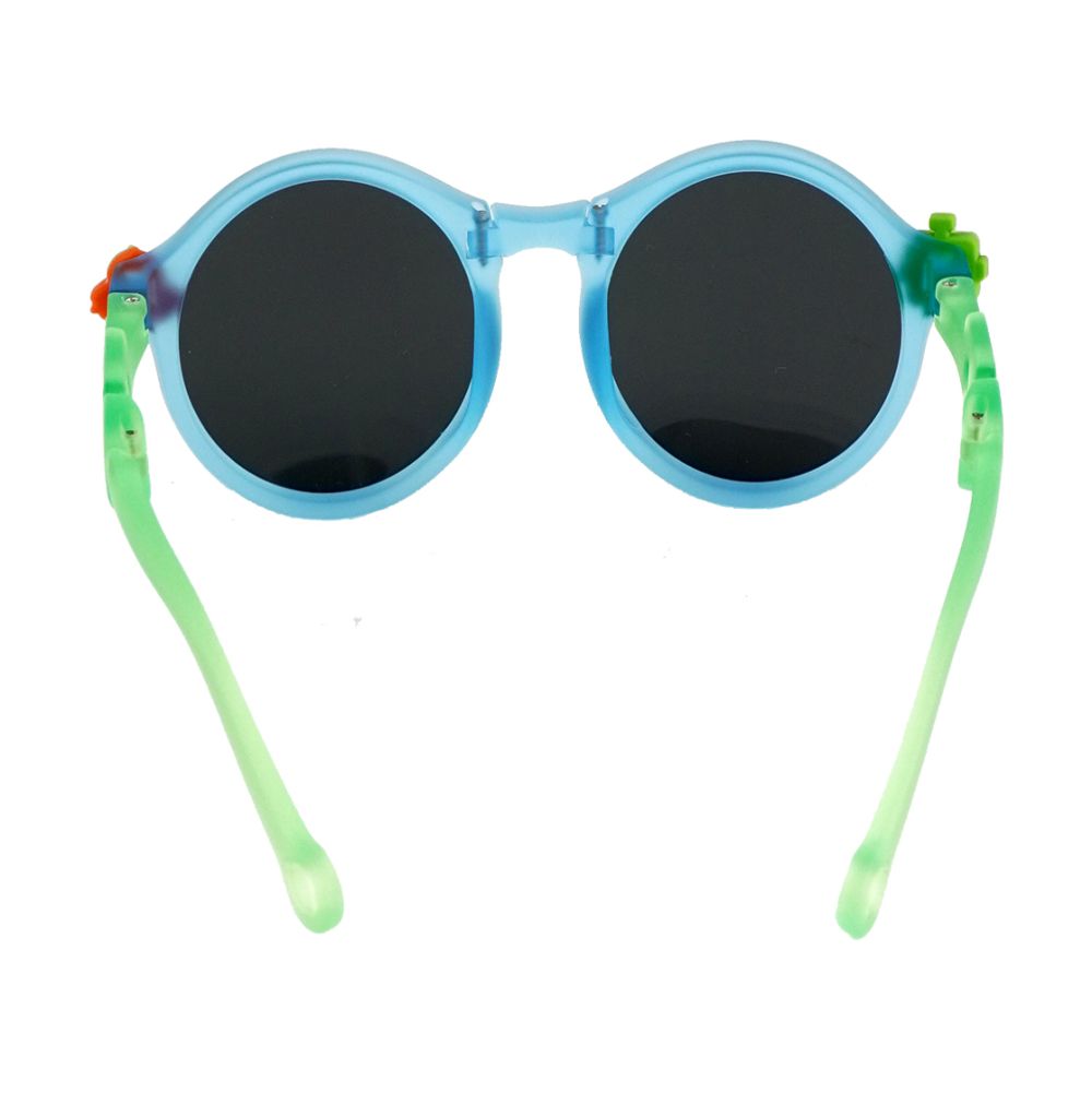 3Fold Blue Translucent 3d element Frame Anti Ultraviolet Unisex Sunglasses for Toddlers with Pouch Hardcase Storage