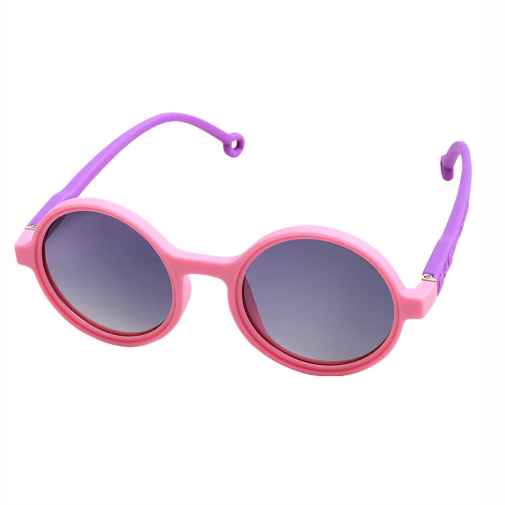 Pink Frame with Purple Arms, Anti Ultraviolet Girls Sunglasses for Toddlers with Hardcase Storage