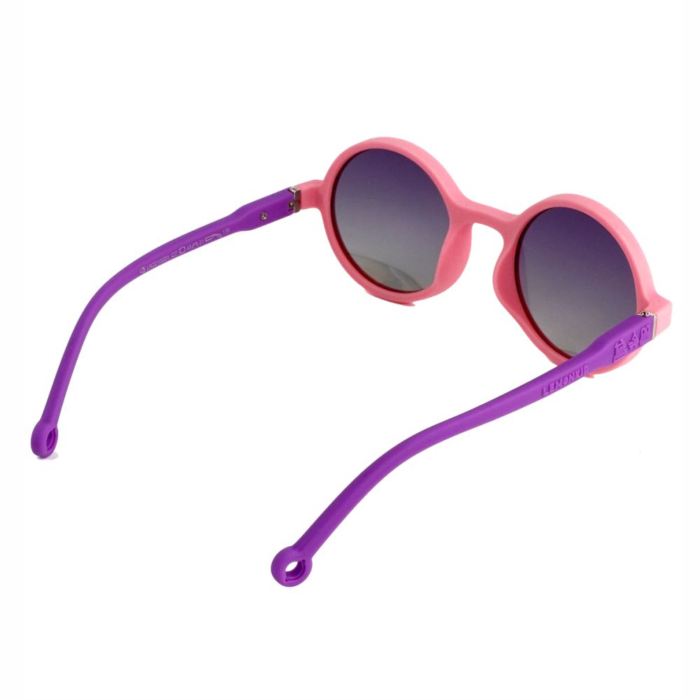 Pink Frame with Purple Arms, Anti Ultraviolet Girls Sunglasses for Toddlers with Hardcase Storage