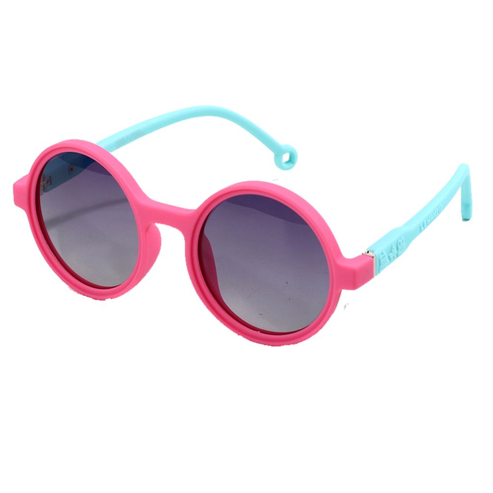 Pink Frame with Teal Arms, Anti Ultraviolet Girls Sunglasses for Toddlers with Hardcase Storage