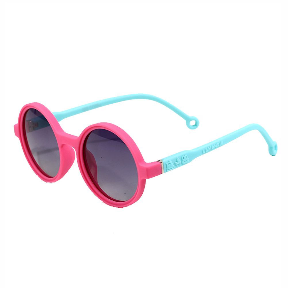 Pink Frame with Teal Arms, Anti Ultraviolet Girls Sunglasses for Toddlers with Hardcase Storage